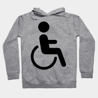 Disabled Chair Person Wheelchair Logo Icon Symbol Emoticon Hoodie